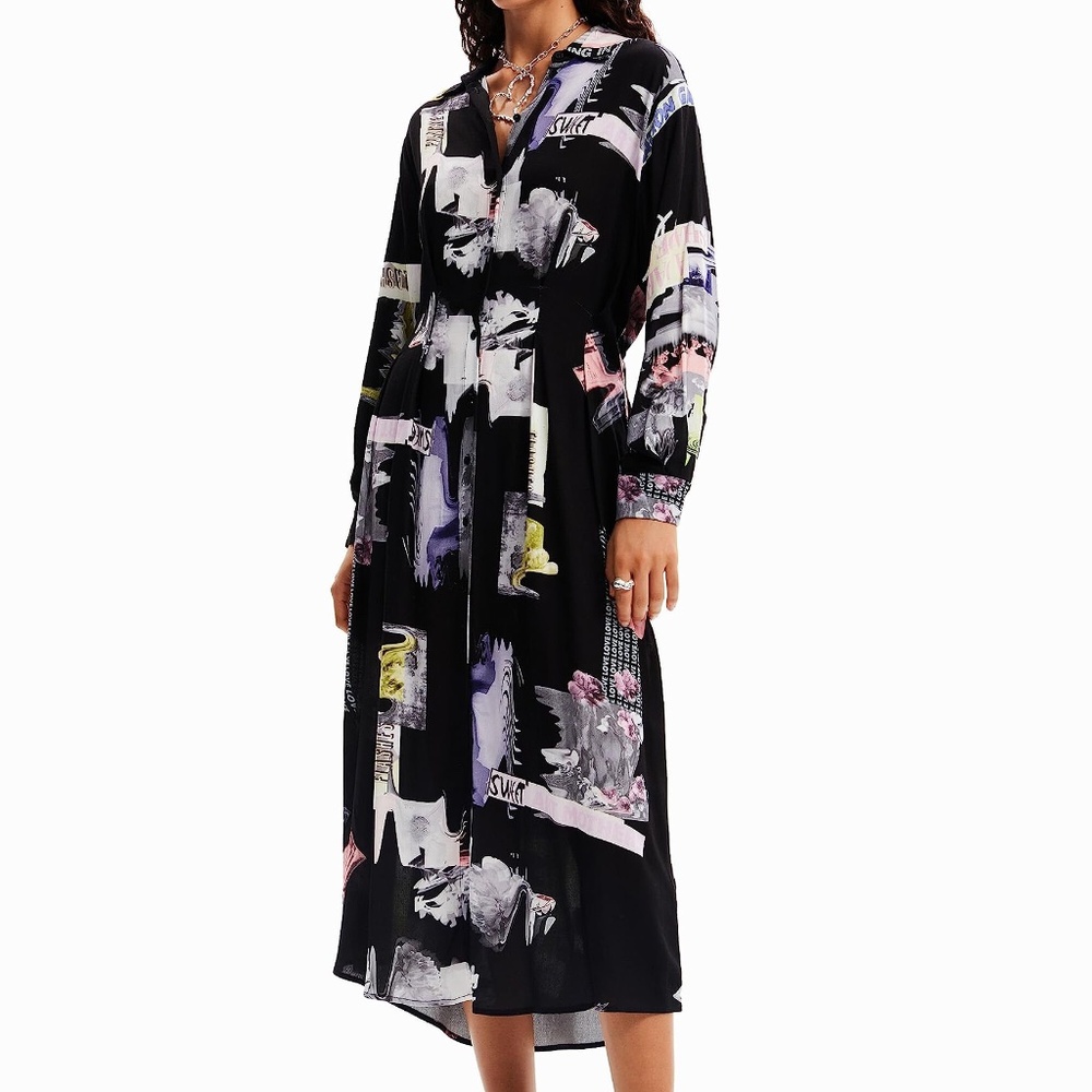DESIGUAL MIDI SHIRT DRESS